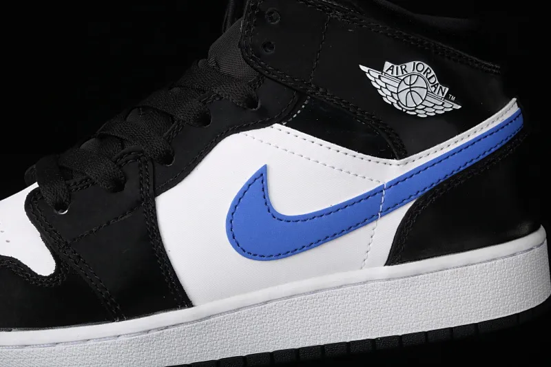 All Categories Air Jordan Jordan Series Basketball Shoes Air Jordan 1 Mid Special Price G Version Pure Original Air Jordan 1 Mid GS AJ1 Joe 1 Blue Panda China Basketball Shoes 554725-084
